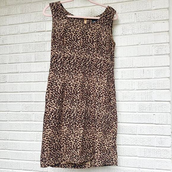 Sag Harbor Vintage 90's Y2K Leopard Printed Mini Dress - Picture 1 of 4